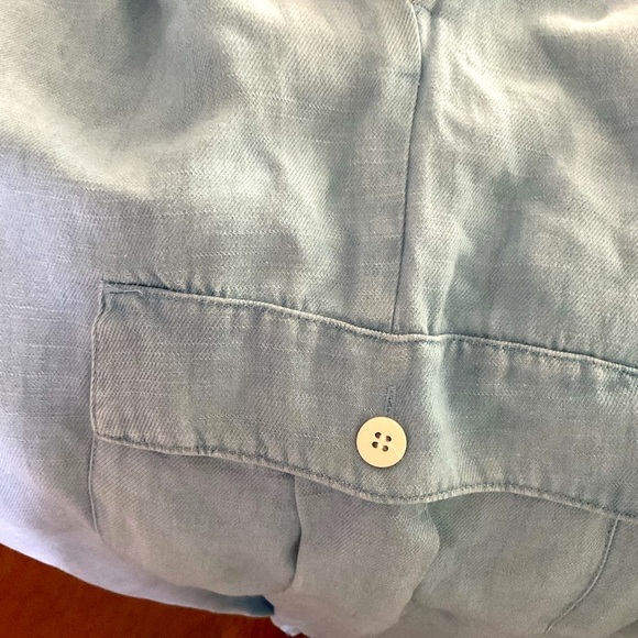 Zara blue cargo pants adjustable belt and ankle ties. Size XL NWOT never worn - Picture 5 of 6